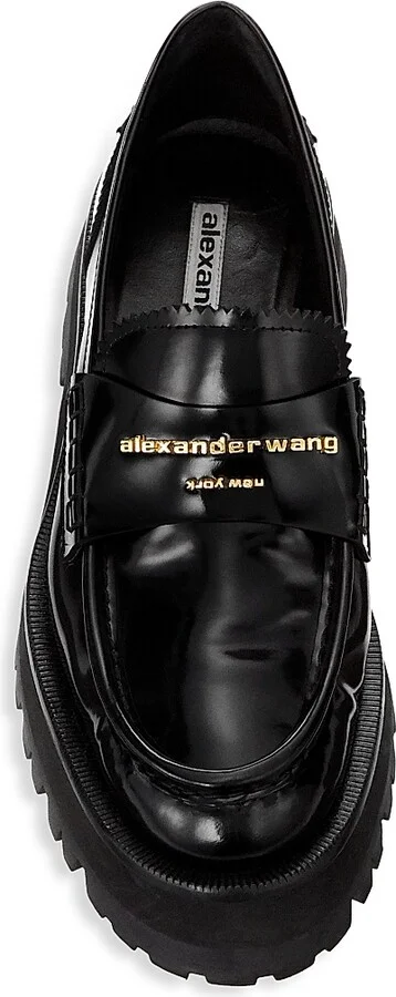 Women's Carter Box Leather Lug Loafers - Black - Size 5 - Image 5