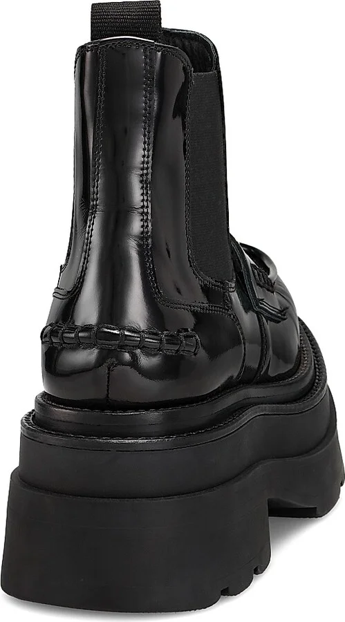 Women's Carter Leather Platform Ankle Boots - Black - Size 7.5 - Image 3
