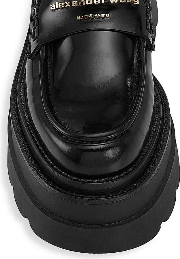 Women's Carter Leather Platform Ankle Boots - Black - Size 7.5 - Image 4