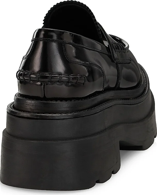 Women's Carter Leather Platform Loafers - Black - Size 8 - Image 3