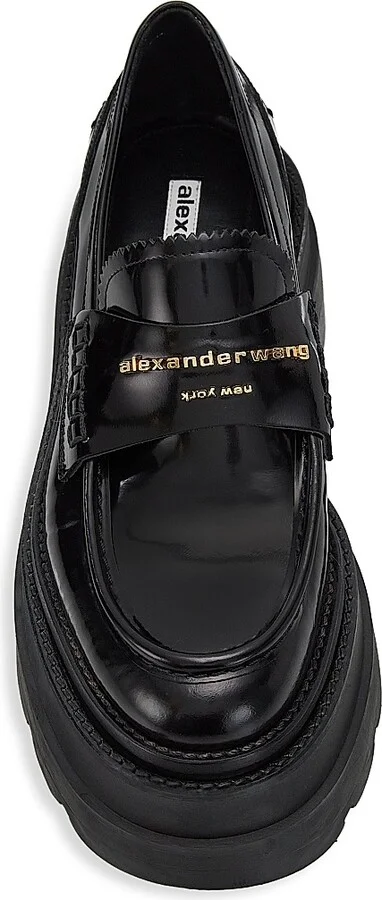 Women's Carter Leather Platform Loafers - Black - Size 8 - Image 5