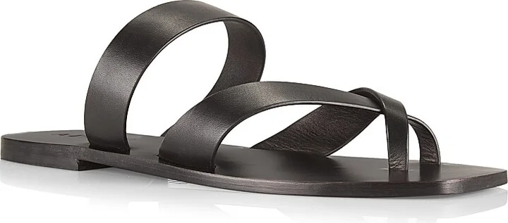 Women's Carter Leather Slip-On Sandals - Black - Size 5 - Image 2