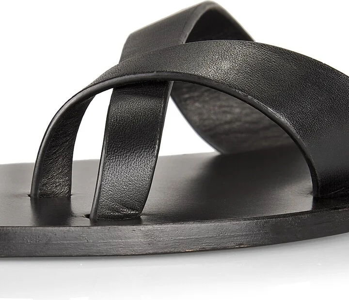 Women's Carter Leather Slip-On Sandals - Black - Size 5 - Image 6