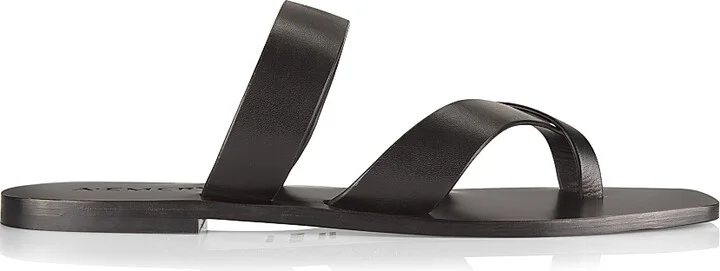 Women's Carter Leather Slip-On Sandals - Black - Size 5