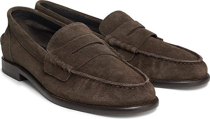 Women's Carter Suede Penny Loafers - Dark Espresso Suede - Size 5 - Image 2