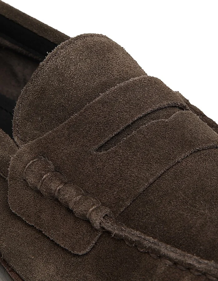Women's Carter Suede Penny Loafers - Dark Espresso Suede - Size 5 - Image 6