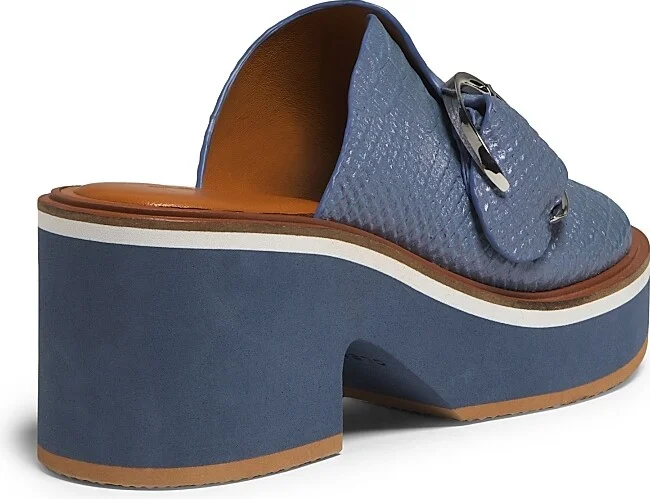 Women's Cash Leather Mules - Azure - Size 7 - Image 3