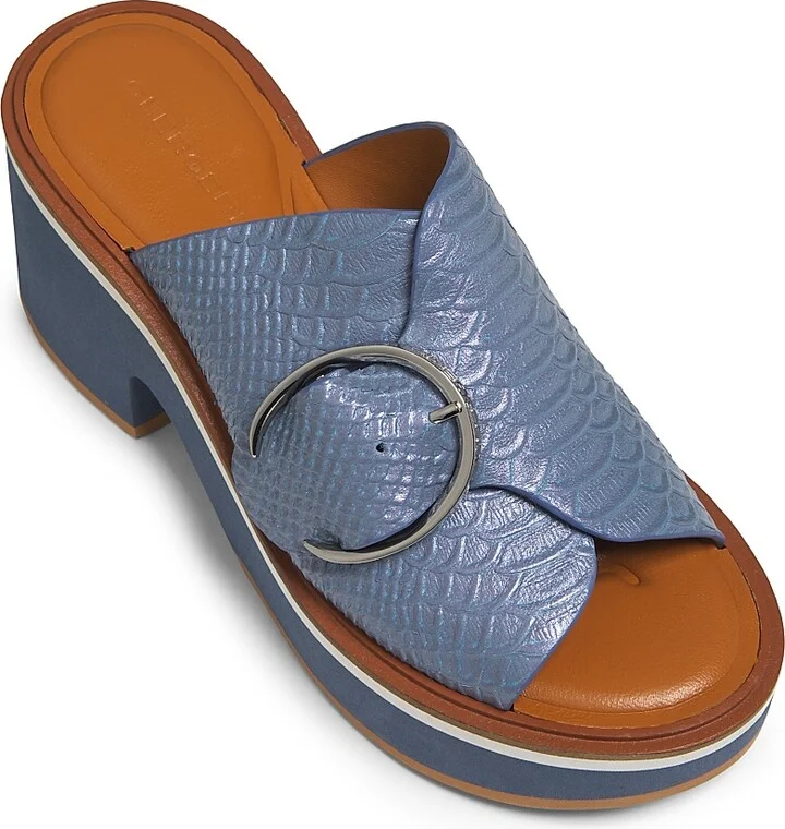 Women's Cash Leather Mules - Azure - Size 7 - Image 4