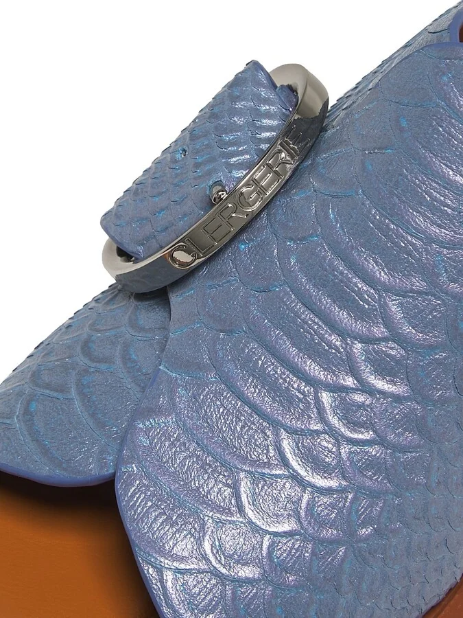 Women's Cash Leather Mules - Azure - Size 7 - Image 5