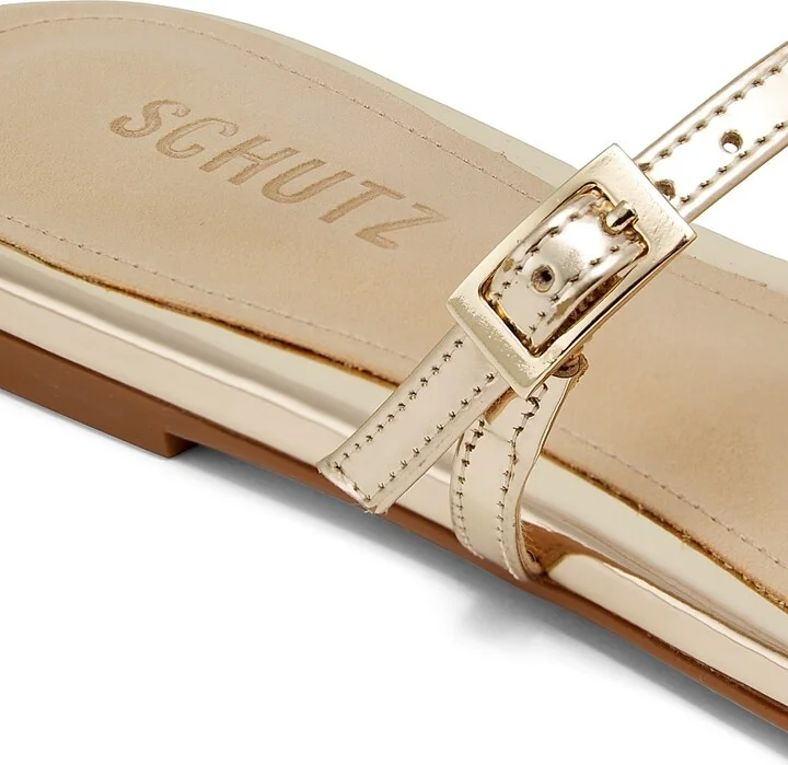 Women's Cassandra Ornamented Leather Sandals - Platina - Size 5 - Image 5