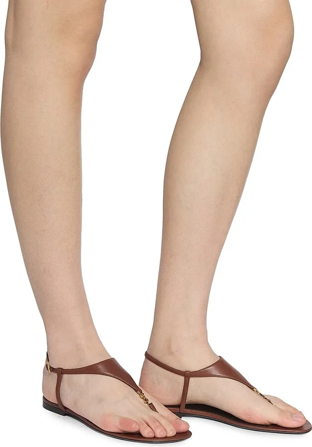 Women's Cassandra Sandals in Smooth Leather - Brown - Size 5.5 - Image 4