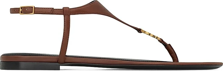 Women's Cassandra Sandals in Smooth Leather - Brown - Size 5.5