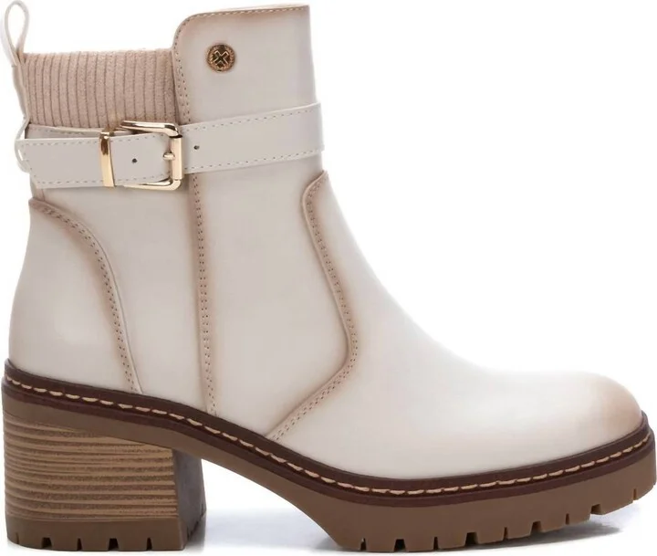 Women's Casual Booties In Beige