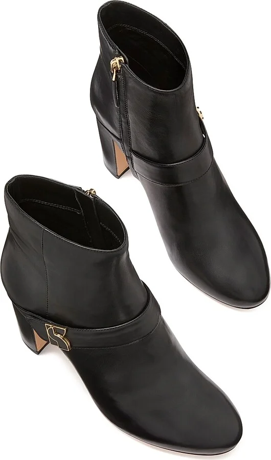 Women's Casual Dakota Zip-Up Leather Booties - Black - Size 10.5 - Image 5