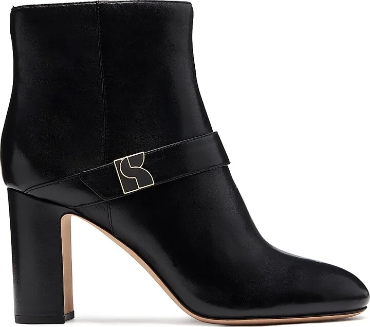 Women's Casual Dakota Zip-Up Leather Booties - Black - Size 10.5