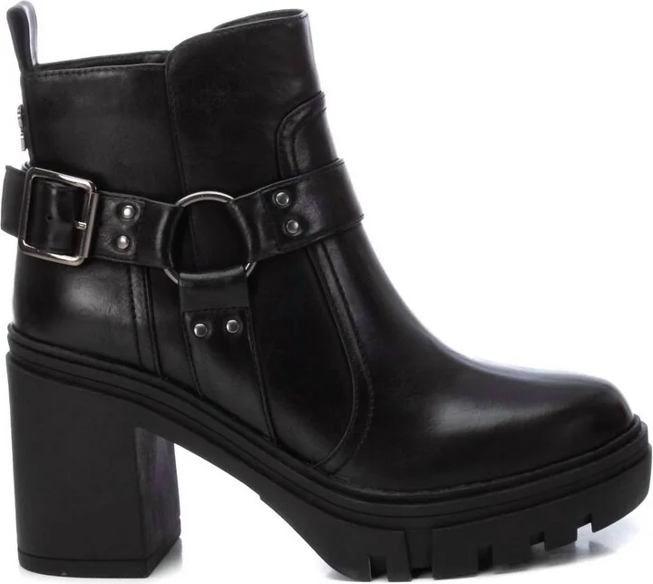 Women's Casual Heeled Booties In Black