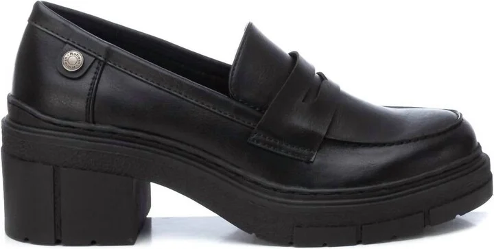 Women's Casual Heeled Moccasins In Black