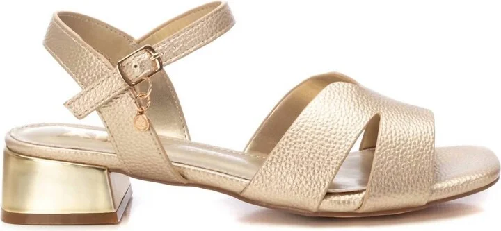 Women's Casual Heeled Sandals In Gold