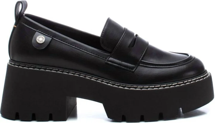 Women's Casual Platform Moccasins In Black