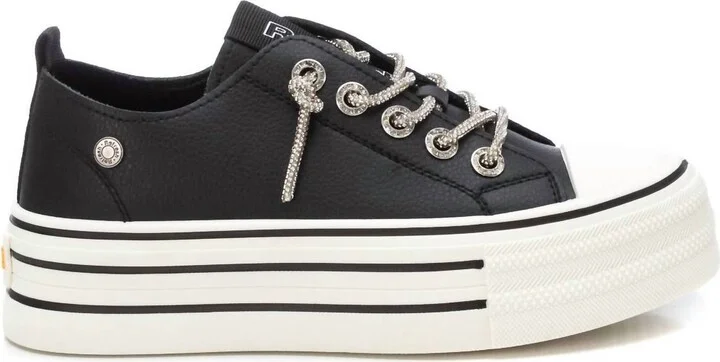 Women's Casual Platform Sneakers In Black