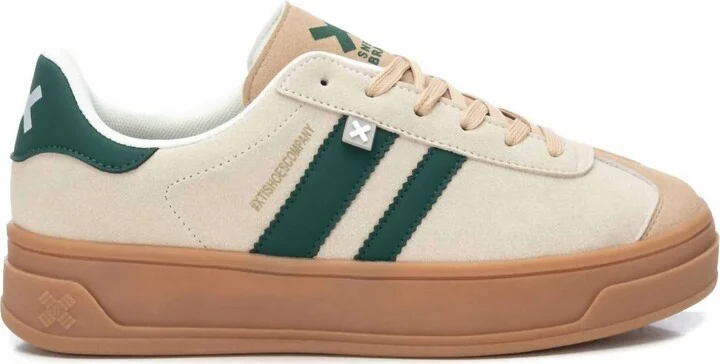 Women's Casual Sneakers In Light Beige/green