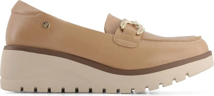 Women's Casual Wedge Loafers In Beige