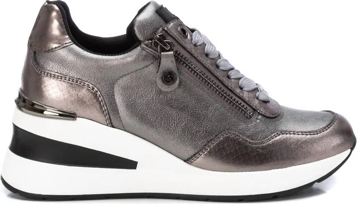 Women's Casual Wedge Sneakers In Silver