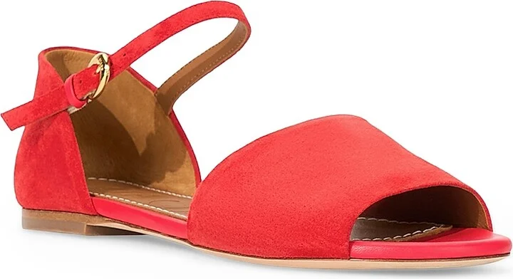 Women's Catherine Suede Flat Sandals - Red Rose - Size 5 - Image 2