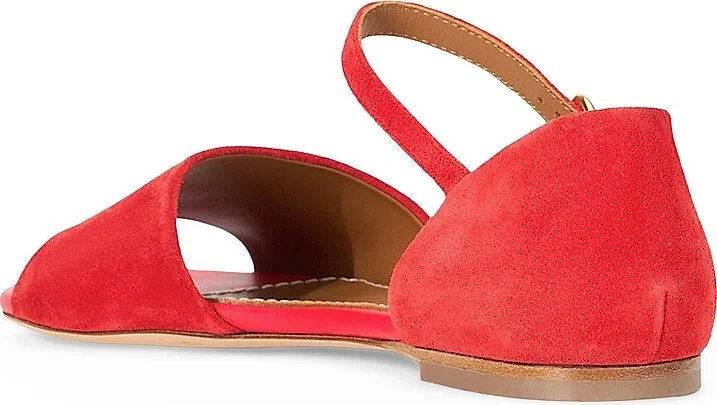 Women's Catherine Suede Flat Sandals - Red Rose - Size 5 - Image 3