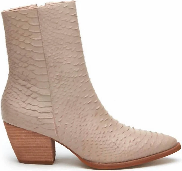 Women's Caty Snakeskin Ankle Boots In Ivory