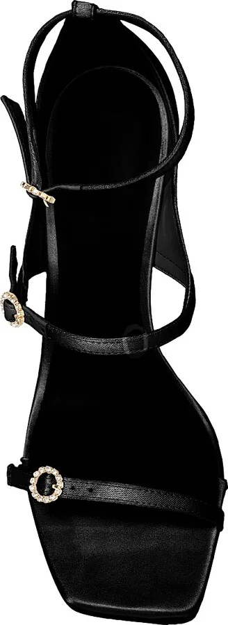 Women's Celeste 100MM Satin High-Heel Sandals - Black - Size 7 - Image 4