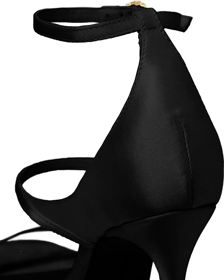 Women's Celeste 100MM Satin High-Heel Sandals - Black - Size 7 - Image 5