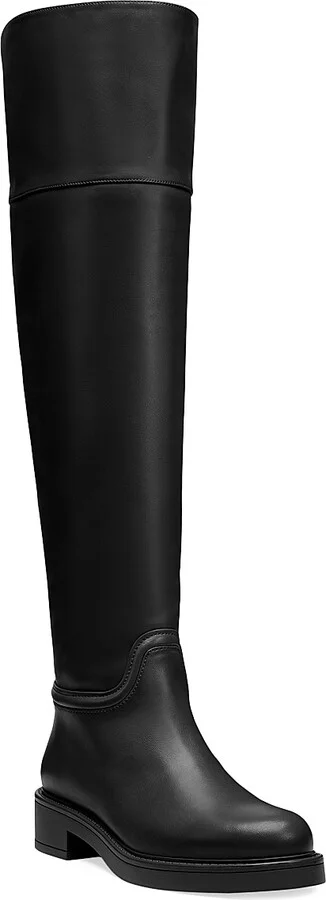 Women's Celia Leather Over-The-Knee Boots - Black - Size 10 - Image 2