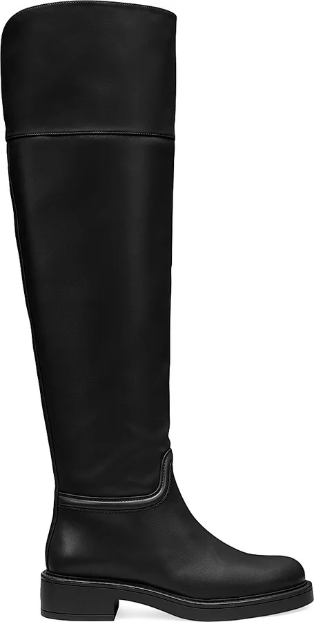 Women's Celia Leather Over-The-Knee Boots - Black - Size 10