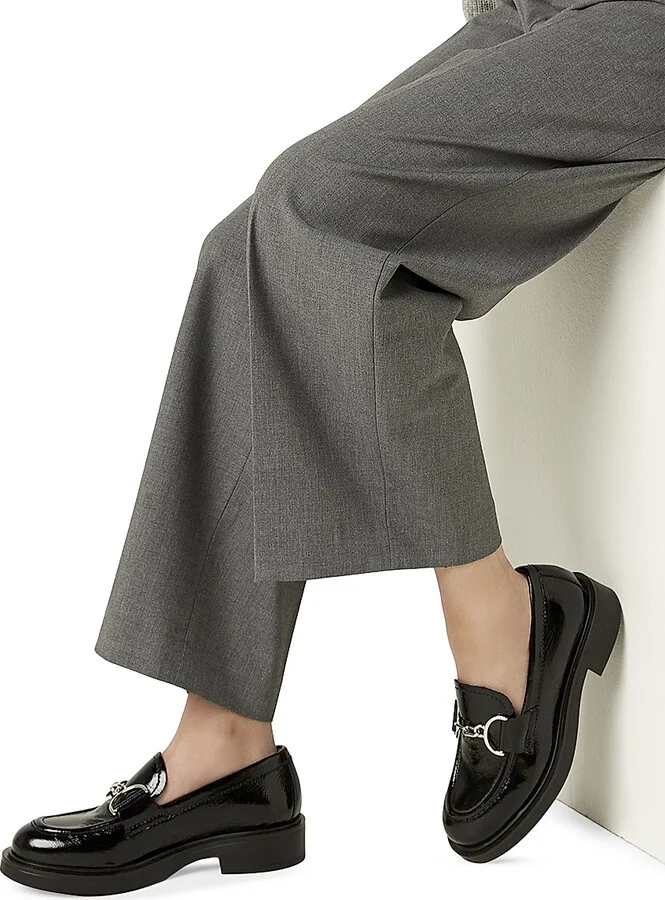 Women's Celine 35MM Horse-bit Patent Leather Loafers - Black Patent - Size 8 - Image 5