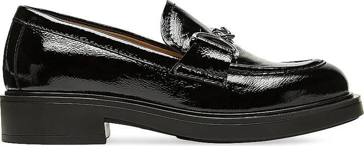 Women's Celine 35MM Horse-bit Patent Leather Loafers - Black Patent - Size 8