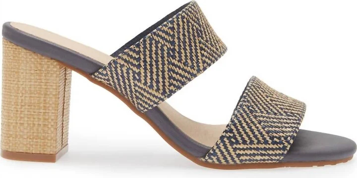 Women's Celine Heels In Blue/beige