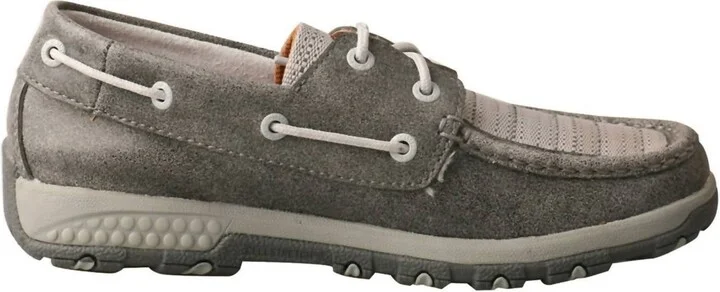 Women's Cell Stretch Driving Moc Boat Shoe In Grey