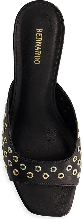 Women's Cenza Grommet Kitten Heel Mules - Black - Size 6 - Image 3