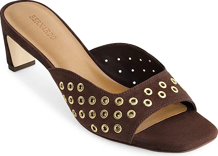 Women's Cenza Grommet Kitten Heel Mules - Dark Chocolate - Size 6 - Image 2