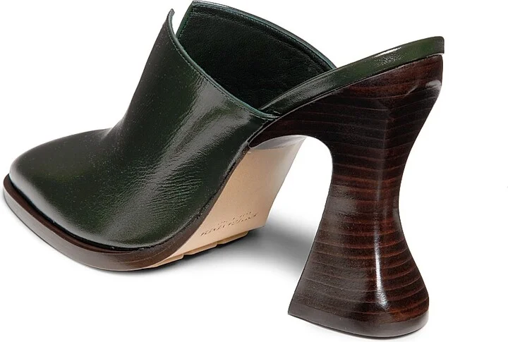 Women's Cha-Cha Leather Mule Pumps - Dark Green - Size 5 - Image 3