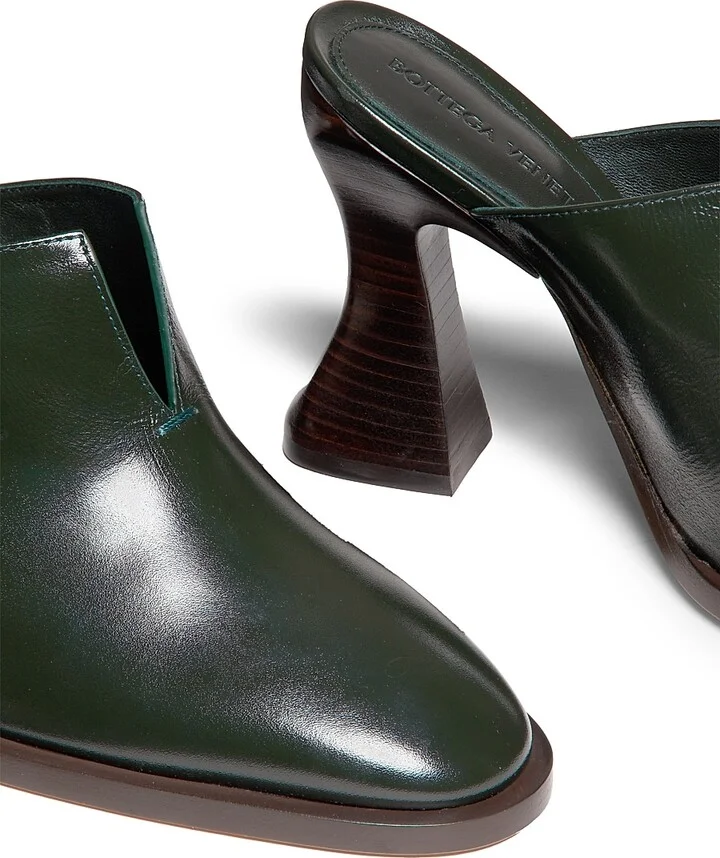 Women's Cha-Cha Leather Mule Pumps - Dark Green - Size 5 - Image 5