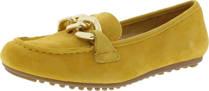 Womens Chain Leather Flat Shoes