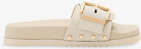 Womens Chalk White Ellie Studded Leather Sliders Eur 39.5 / 6.5 Uk Women