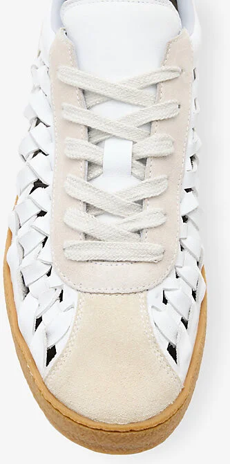 Womens Chalk White Velma Leather and Suede Low-Top Trainers Eur 39 / 6 Uk Women - Image 2