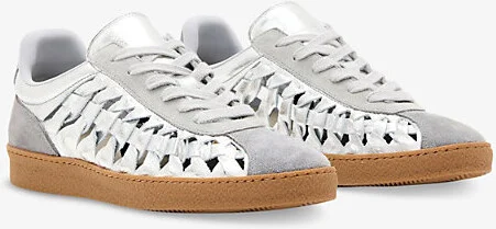 Womens Chalk White Velma Leather and Suede Low-Top Trainers Eur 39 / 6 Uk Women - Image 3