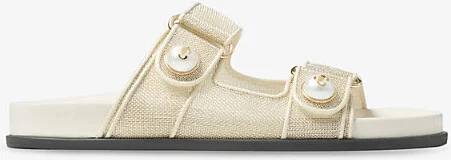Womens Champagne/Latte Fayence Mesh Flat Sandals Eur 39 / 6 Uk Women