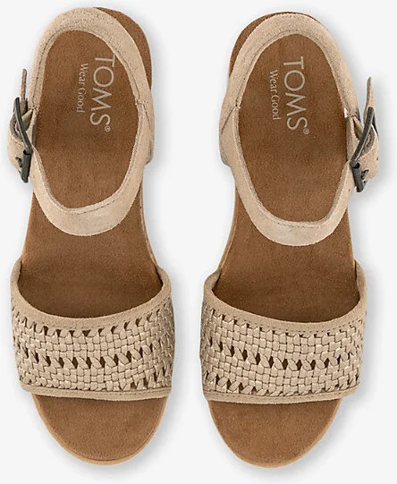 Womens Champagne Metallic Baske Diana Woven Wedged Sandals Eur 39 / 6 Uk Women - Image 2