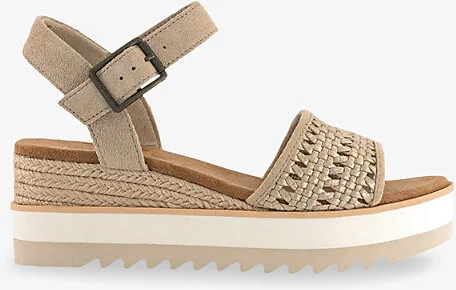 Womens Champagne Metallic Baske Diana Woven Wedged Sandals Eur 39 / 6 Uk Women
