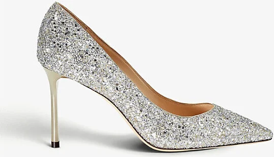 Womens Champagne Romy 85 Glittered Courts Eur 38.5 / 5.5 Uk Women